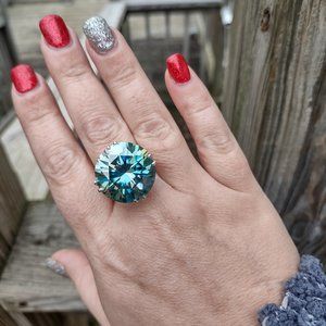 Genuine mined diamond ring